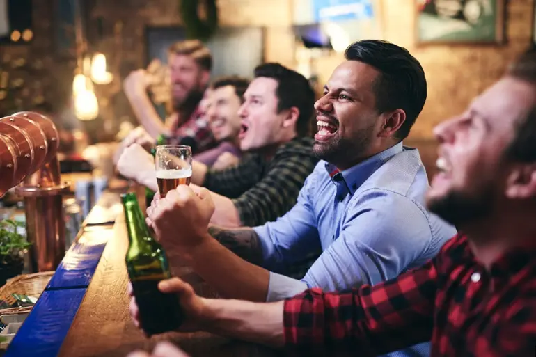 Soccer Fans In Sports Bar